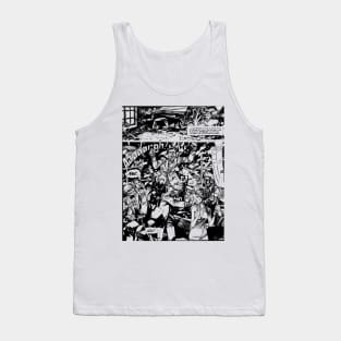 No Background Horror Stencil Ink Black Tank Top